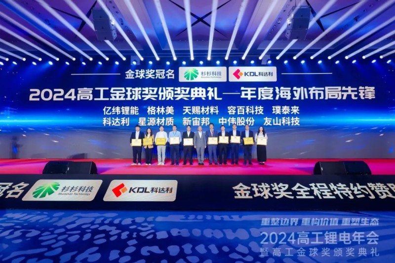 再获奖！|中伟股份荣获2024高工锂电金球奖“年度外洋结构先锋”