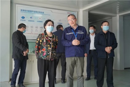 广西自治区政协副主席磨长英带队来到中伟钦州工业基地调研